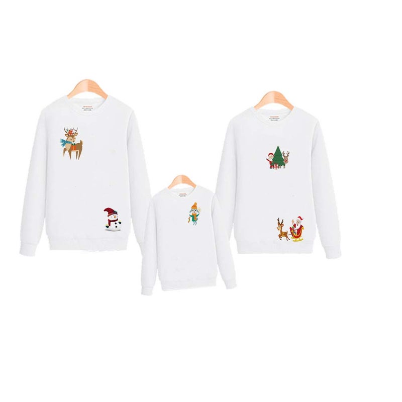 Adonisaon XMAS Patches Christmas Heat Transfer Iron on Appliques for Jackets T-Shirt Jeans Pillow Backpacks Clothes Decorations Sticker with Santa Claus Snowman Elk Animals Candies Trees Design 4PCS Party Favor - Image 4